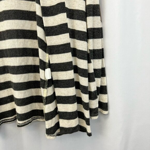 Piacé Boutique Womens Open Cardigan Gray Stripe Long Sleeve Elbow Patch Small - Picture 4 of 11